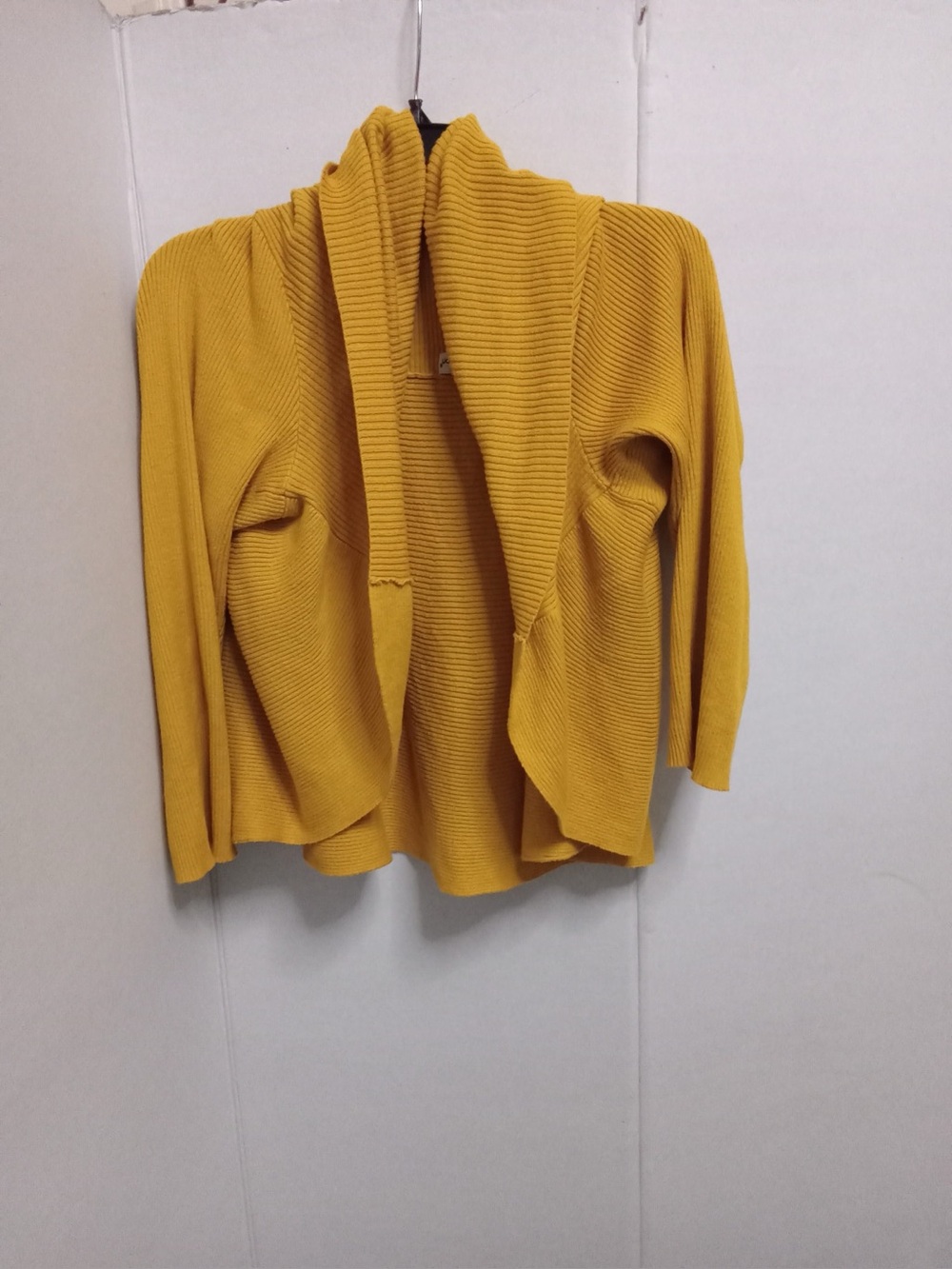 Jessica London Women’s Plus Size 18/20 Mustard Yellow Ribbed Knit Cardigan A2